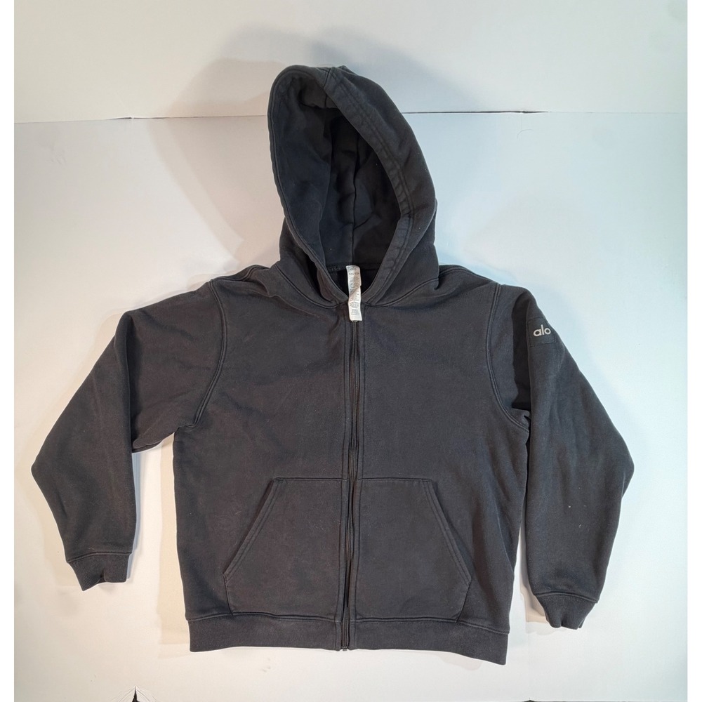 Alo Yoga Mens XXS Full Zip Hoodie Dark Grey Fleece Athletic Sweatshirt